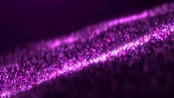 Abstract glowing digital purple cyber wave purple of particles and dots moving on blue background, big data visualization, futuristic and technological, 3D, 4K, seamless loop. video
