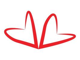 red heart outline vector