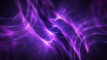 Abstract background with wavy shape particles, digital purple waves. video