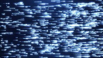 Abstract colorful background with bright neon rays and glowing lines of particles and shimmering glitter. neon lines or light stripes are moving. Seamless looping animation video