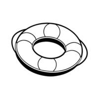 A black and white drawing of a life preserver vector