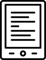 Outline E-reader Icon vector