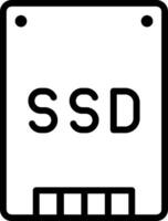 Outline SSD Disk Icon vector
