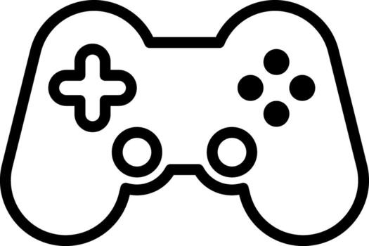 contorno juego controlador icono vector