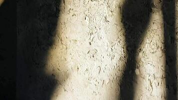 Shadows cast by a window on an old textured wall. video