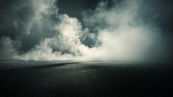 Dark and mysterious clouds casting an eerie glow over a dark, textured surface. video