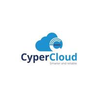 Modern cloud logo word mark symbol storage database server logo design. vector
