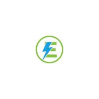 Electric Logo Template, Initial E Letter with Lightning Bolt Logo Template, vector
