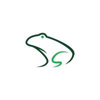 Continuous lines frog green abstract logo icon illustration design vector