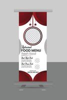 Creative restaurant roll-up banner design and unique roll-up template design vector