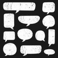Grunge speech bubble distressed quote box collection vector