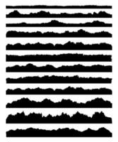 Pieces of ripped paper edge border grunge rough vector