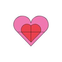 Red and pink color heart or love icon art vector