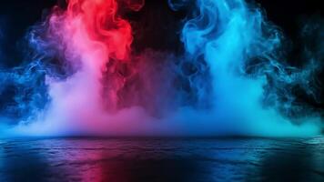 Abstract background with blue and red smoke on dark background. video