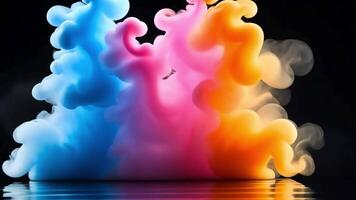 Abstract background with soft, blurry white shapes in the dark. video