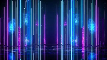 Abstract background with neon lines. The blue and purple neon lines create a futuristic and vibrant backdrop. video