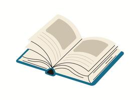 Open book with empty pictures on pages flat color object. Reading novel from new folio in library illustration on white background vector