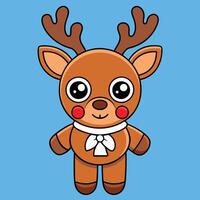 a cartoon reindeer with a bow tie on its head vector