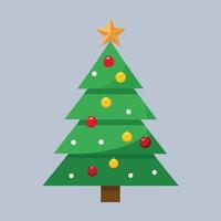 christmas tree flat design vector