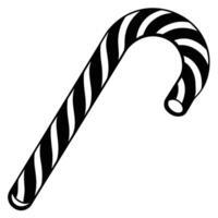 a candy cane is shown in black and white vector