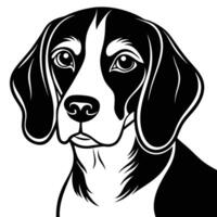 beagle dog black silhouette Design, Icon with white background. Dog silhouette vector
