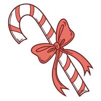 a candy cane with a bow on it vector