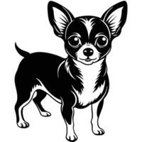 chihuahua dog black silhouette Design, Icon with white background. Dog silhouette vector