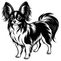 papillon black silhouette Design, Icon with white background. vector