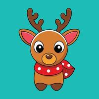 a cartoon reindeer with polka dots on its head vector