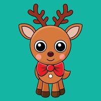 a cartoon reindeer with a bow tie on its head vector