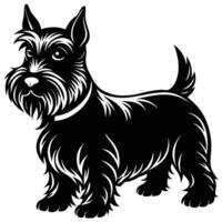scottish terrier black silhouette Design, Icon with white background. vector