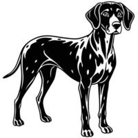 weimaraner black silhouette Design, Icon with white background. vector