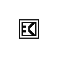 Elegant Alphabet Monogram KE EK Logo with Abstract Design vector