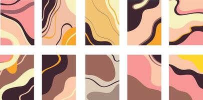 Minimalistic trend abstract design with various natural shapes vector