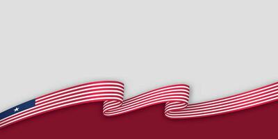 3d ribbon with national flag Liberia isolated on white background vector