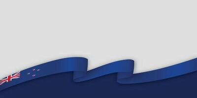 3d ribbon with national flag New Zealand isolated on white background vector