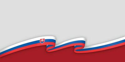 3d ribbon with national flag Slovakia isolated on white background vector