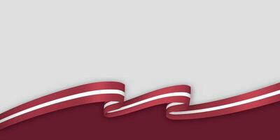 3d ribbon with national flag Latvia isolated on white background vector
