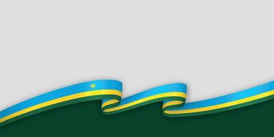 3d ribbon with national flag Rwanda isolated on white background vector
