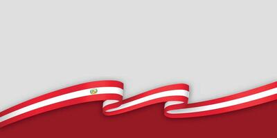 3d ribbon with national flag Peru isolated on white background vector