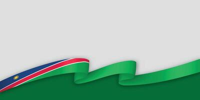 3d ribbon with national flag Namibia isolated on white background vector