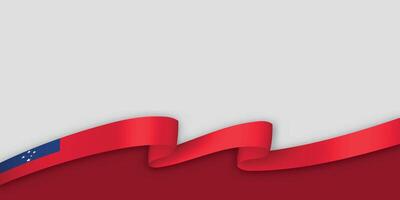 3d ribbon with national flag Samoa isolated on white background vector