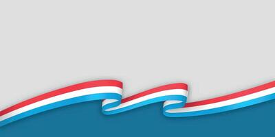 3d ribbon with national flag Luxembourg isolated on white background vector
