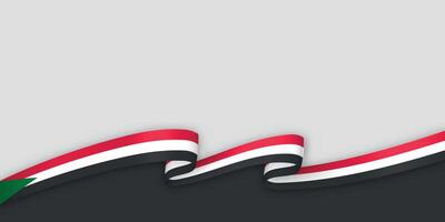 3d ribbon with national flag Sudan isolated on white background vector