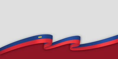 3d ribbon with national flag Liechtenstein isolated on white background vector