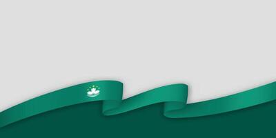 3d ribbon with national flag Macao isolated on white background vector