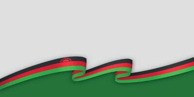 3d ribbon with national flag Malawi isolated on white background vector