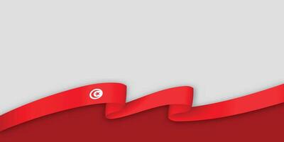 3d ribbon with national flag Tunisia isolated on white background vector
