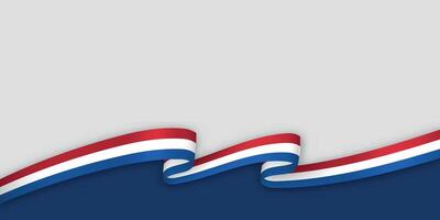 3d ribbon with national flag Netherlands isolated on white background vector