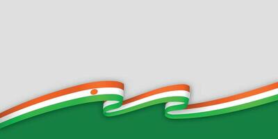 3d ribbon with national flag Niger isolated on white background vector